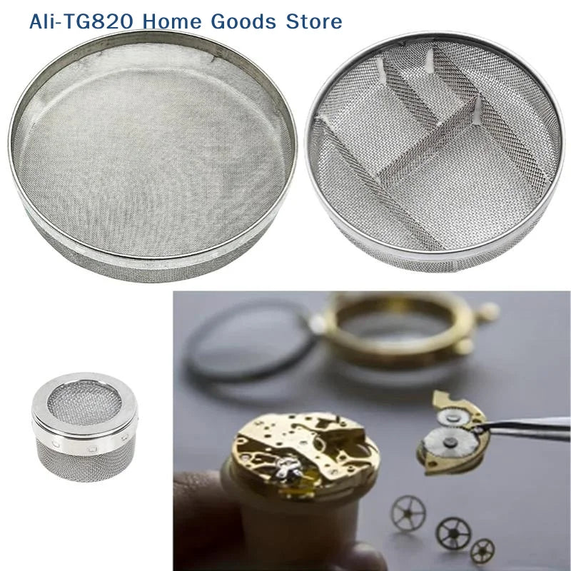 [TG820] Paniers de nettoyage en maille en acier inoxydable pour pièces de montres, réparation de bijoux, plateau de nettoyage à l'ultrasons multi-tailles