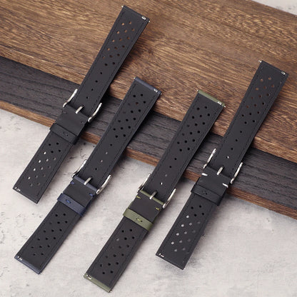 Premium sailcloth watch strap 18mm 19mm 20mm 22mm rally racing watch strap breathable perforated quick-release sports watch straps