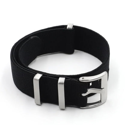 Premium Quality Nylon Watch Strap, 18mm 20mm 22mm, Black, Green, Khaki, Grey, Elastic, Replacement Bracelet for Men