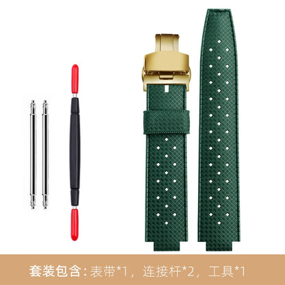 Cinturino in gomma per orologio LV, con apertura rialzata, Louis Vuitton, serie Tambour, Q1121, cinturino dedicato, uomo, donna, Q114k