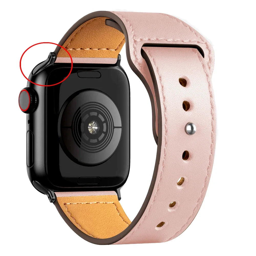 Cinturino in pelle per Apple Watch, Ultra 3, 49mm, 46mm/42mm, 41mm/45mm, 44mm, 40mm, iWatch serie 11 10 9 8 7 4 5 6 se