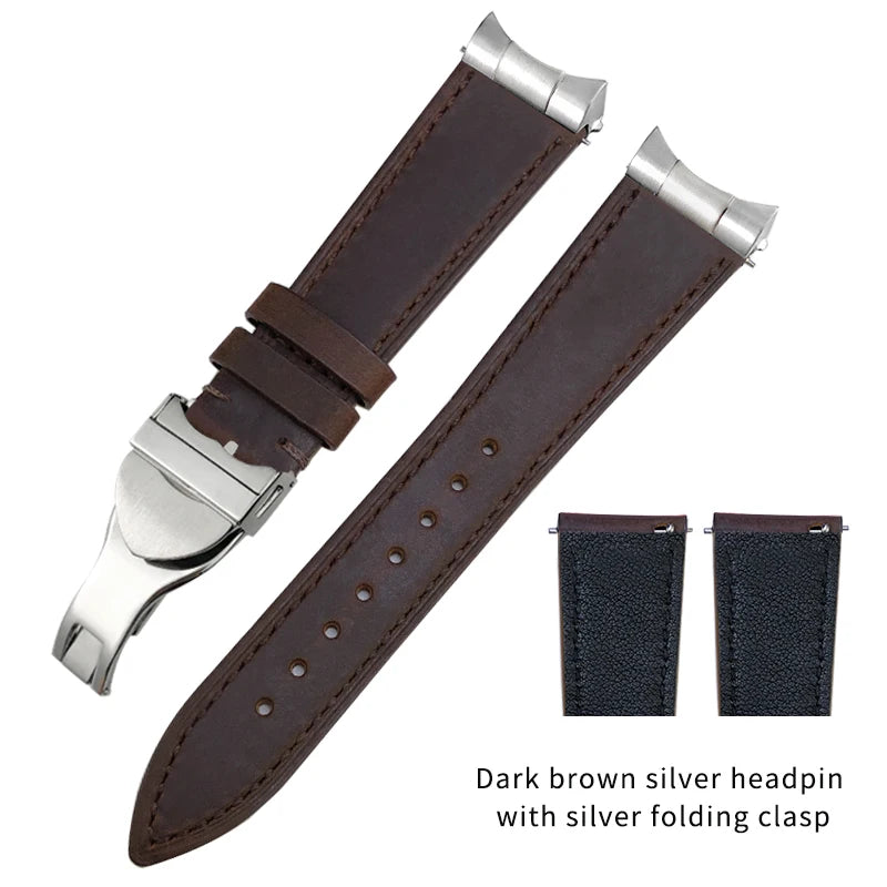 Genuine Leather Watch Strap Quick Release 22mm 20mm Cowhide Folding Buckle Watch Band for Tudor Black Bay 58 Strap