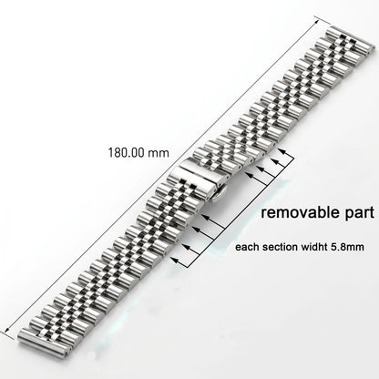 Bracelets de montre en acier inoxydable poli argent 16 18 19 20 21 22mm, accessoires de Bracelet de montre en métal