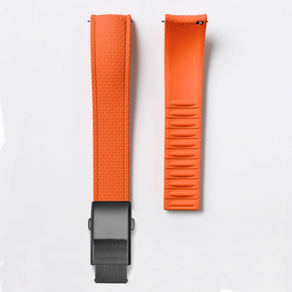 Bracelet de montre en caoutchouc fluoré FKM 18/19/20/21/22/24 mm avec boucle déployante universelle pour hommes, bracelet de remplacement CTS pour Seiko et Omega