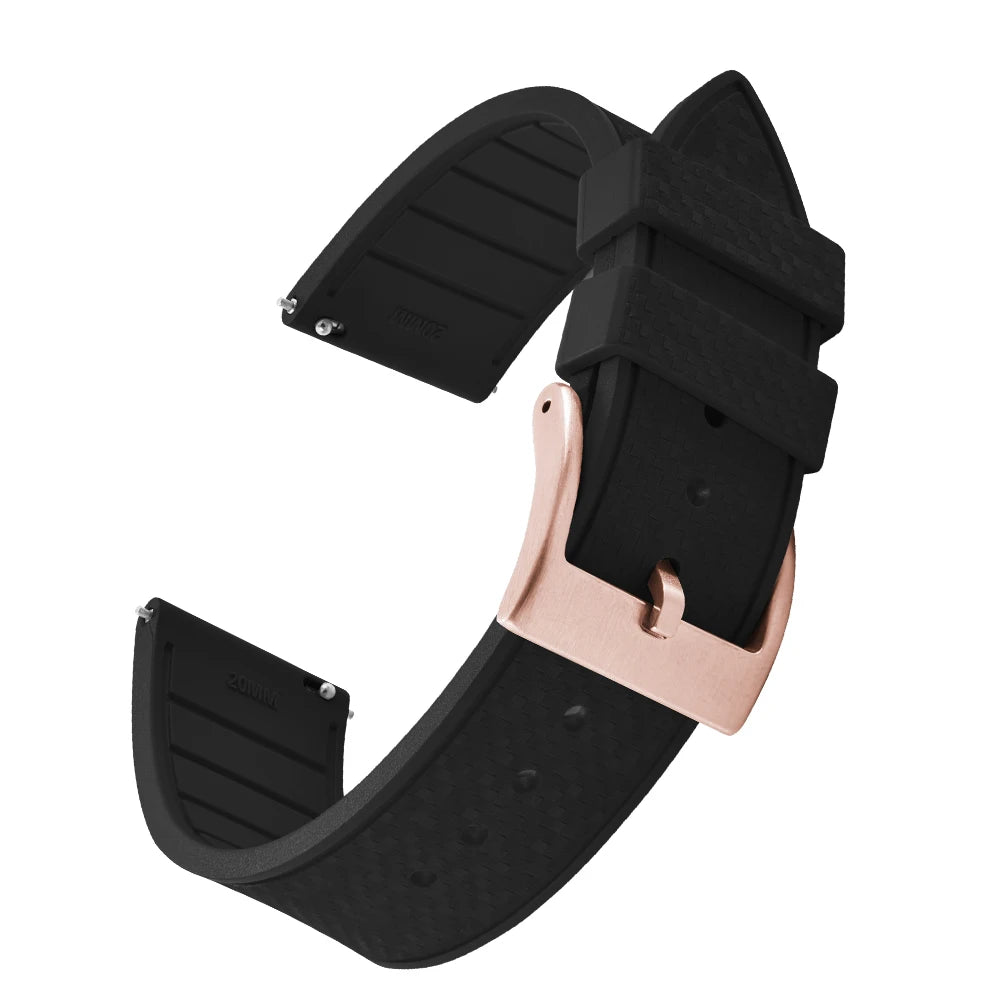 FKM Mosaic Rubber Watch Strap, 20mm 22mm, Quick Release, for Sport Diver, for Rolex Seiko Omega Cartier, Universal Belt