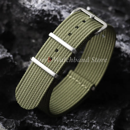 18mm 19mm 20mm 22mm New Ribbed Nylon Watch Strap Green Black Military Watchband for Seiko Army Sport Replacement Belt Strap