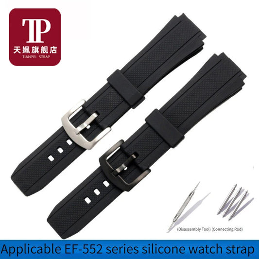 Bracelet de montre en caoutchouc de Silicone EF-552 pour CASIO Edifice EF552 EF-552D EF-552PB-1A2 Bracelet de montre Bracelet étanche Bracelet en résine pour hommes