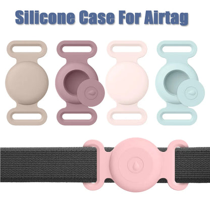 Coque en silicone souple avec porte-clés pour Apple Airtag, collier de chien et de chat, housse de protection anti-rayures pour étiquettes d'air, sacs à dos de bagages