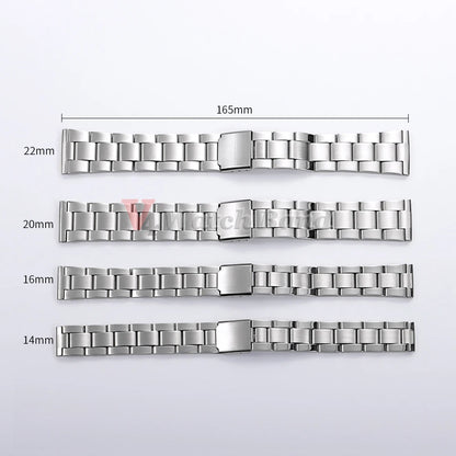 Bracciale universale in metallo, 14mm, 16mm, 18mm, 20mm, 22mm, cinturino per orologio in acciaio per Seiko, Omega, fibbia deployante, accessori da uomo