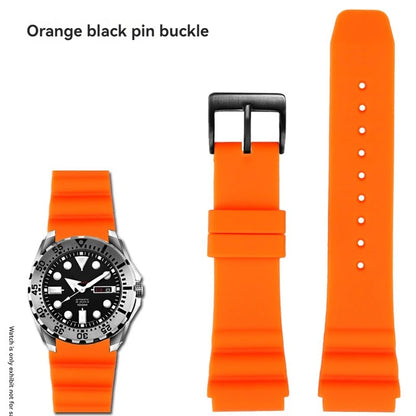 Bracelet en caoutchouc de 22mm pour SEIKO 5 SKX007 SKX009 tortue Mini MM SRPD Monster-noir bleu vert bracelet de montre de plongée bracelet de sport