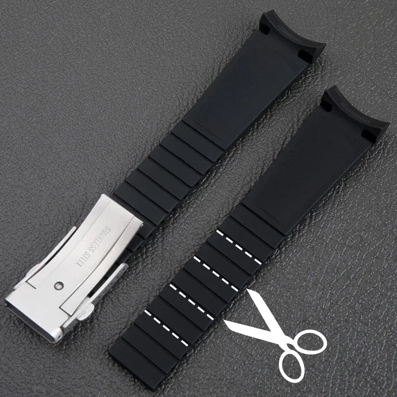 Cinturini per orologi in gomma naturale FKM, morbidi, impermeabili, 20 mm, tagliati su misura, regolabili, per Tudor BB58, quadrante 39 mm