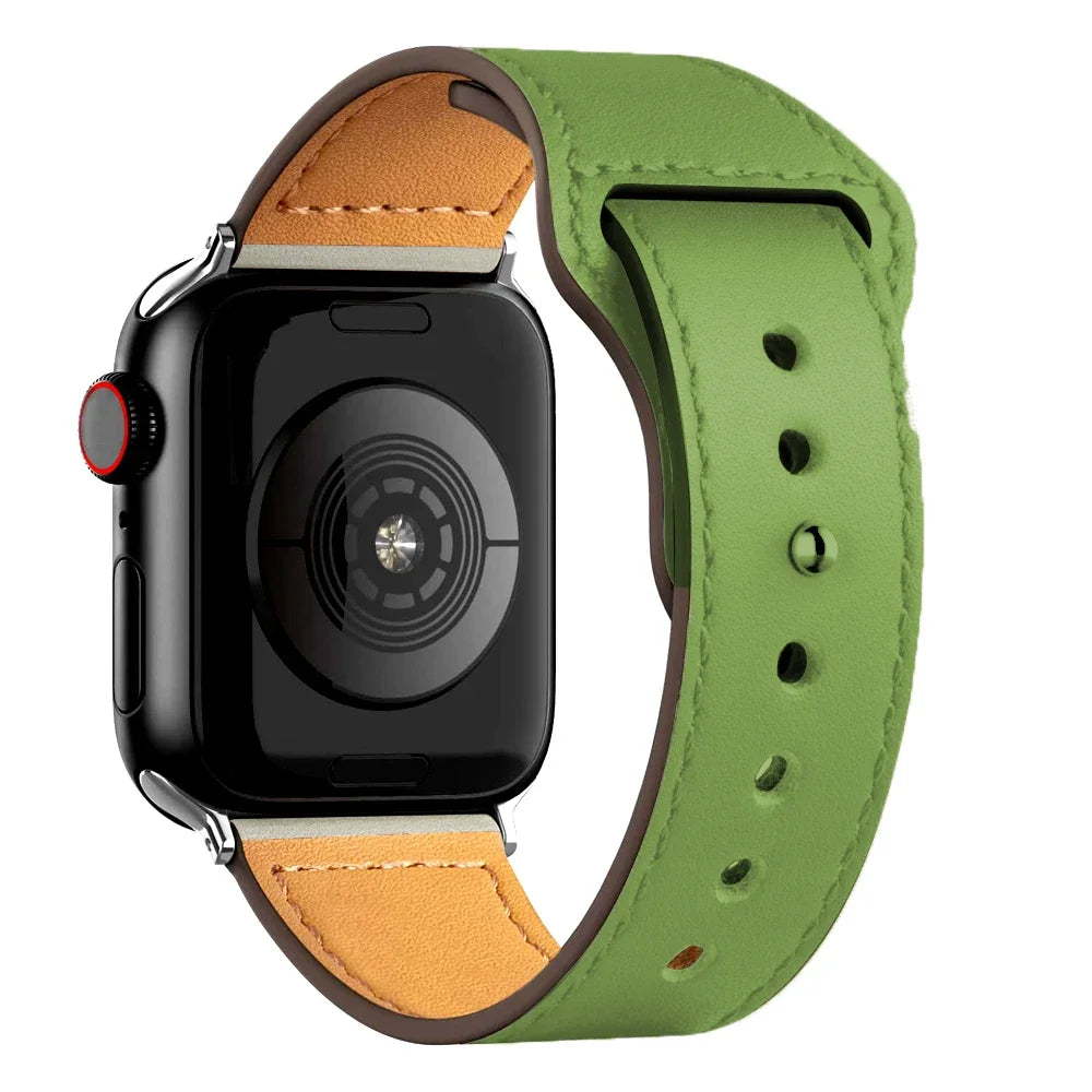 Cinturino in pelle per Apple Watch, Ultra 3, 49mm, 46mm/42mm, 41mm/45mm, 44mm, 40mm, iWatch serie 11 10 9 8 7 4 5 6 se