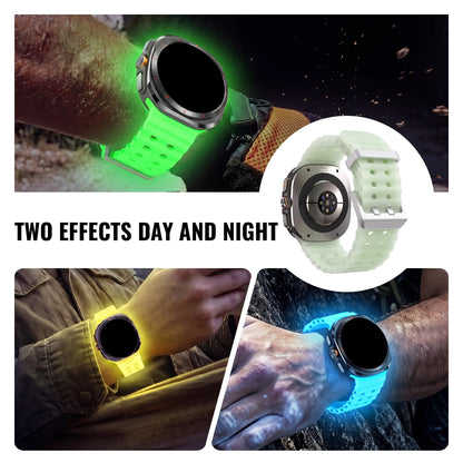 Cinturino sportivo in silicone luminoso per Samsung Galaxy Watch Ultra, 47mm, Marine Band