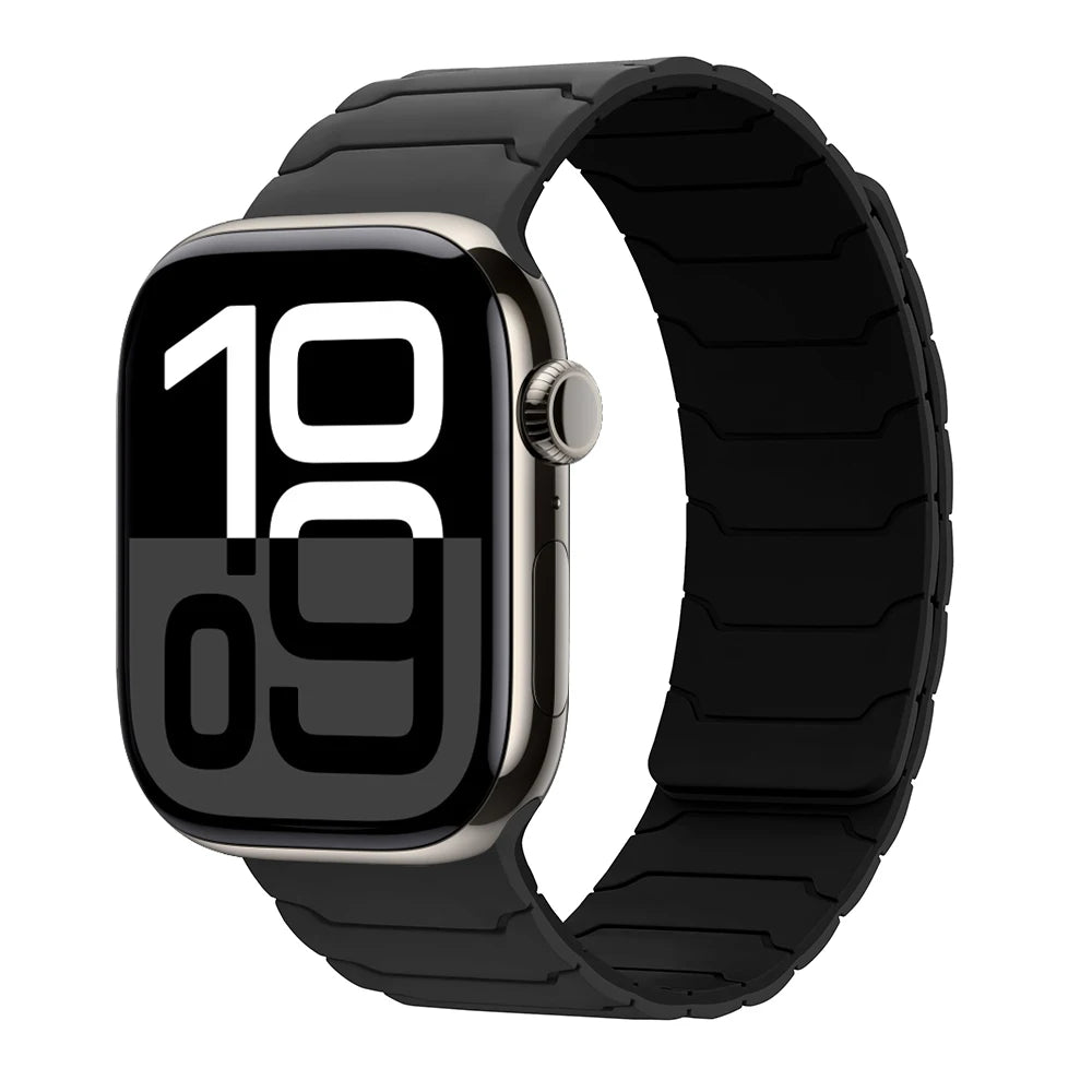 Magnetisches Armband für Apple Watch, 46 mm 44 mm 45 mm 40 mm 42 mm 41 mm, aus Silikon, Correa, Armband für IWatch Serie 11 10 SE 9 8 7 6 5 4 3
