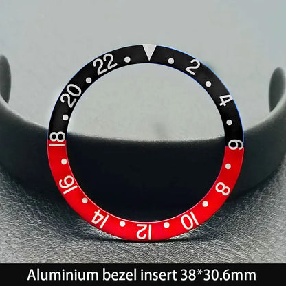 38mm x 30.6mm Sloped Ceramic Bezel GMT and Diving Watch Insert for 40mm Men's Watch Replacement Watch Bezel Inserts