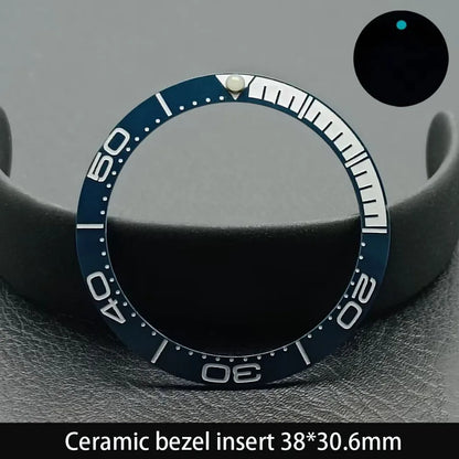 38mm x 30.6mm Sloped Ceramic Bezel GMT and Diving Watch Insert for 40mm Men's Watch Replacement Watch Bezel Inserts