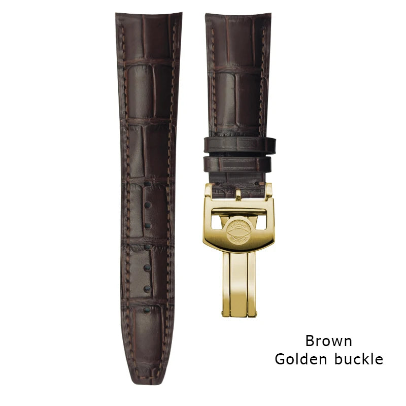 Curved end watch strap for IWC PILOT Portugieser Portofino 20mm 21mm 22mm genuine calfskin watchband high quality cowhide strap