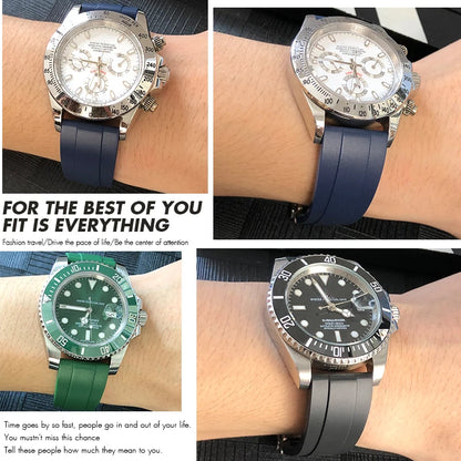 Каучуковый ремешок для часов, 20 мм 21 мм, для Rolex Submariner OYSTERFLEX DEEPSEA Explorer Omega IWC Seiko Tag Heuer 22 мм 19 мм