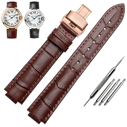 Bracelet de montre en cuir véritable pour ceinture à bouche convexe, 14x8mm, 16x8mm, 18x11mm, 20mm, accessoires de montre
