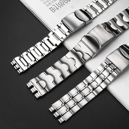 17mm 19mm Black Metal and Steel Bracelet for Men and Women, Ceramic Watch Strap for Swatch YGS749G YCS