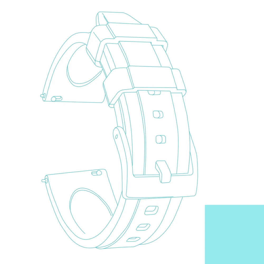 Cinturino per orologio in gomma premium - Sgancio rapido / Fibbia ad ardiglione - Universale