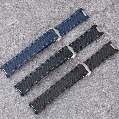 Bracelet en caoutchouc et Silicone, 19mm 20mm, pour Omega Seamaster 300 AT150 Aqua Terra, Bracelet de montre en acier inoxydable, boucle pliable