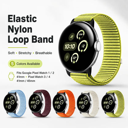 Bracelet for Google Pixel Watch 4 3 2 1, 41mm Accessories, Nylon Loop, Elastic Band, Correa Pixel Watch 3 4 45mm