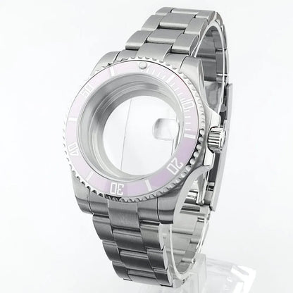    40.5mm sous-montre verre saphir boîtier en métal ajustement NH35/36/38 mouvement ajustement 28.5mm cadran pièces de montre accessoires boîte de montre bande