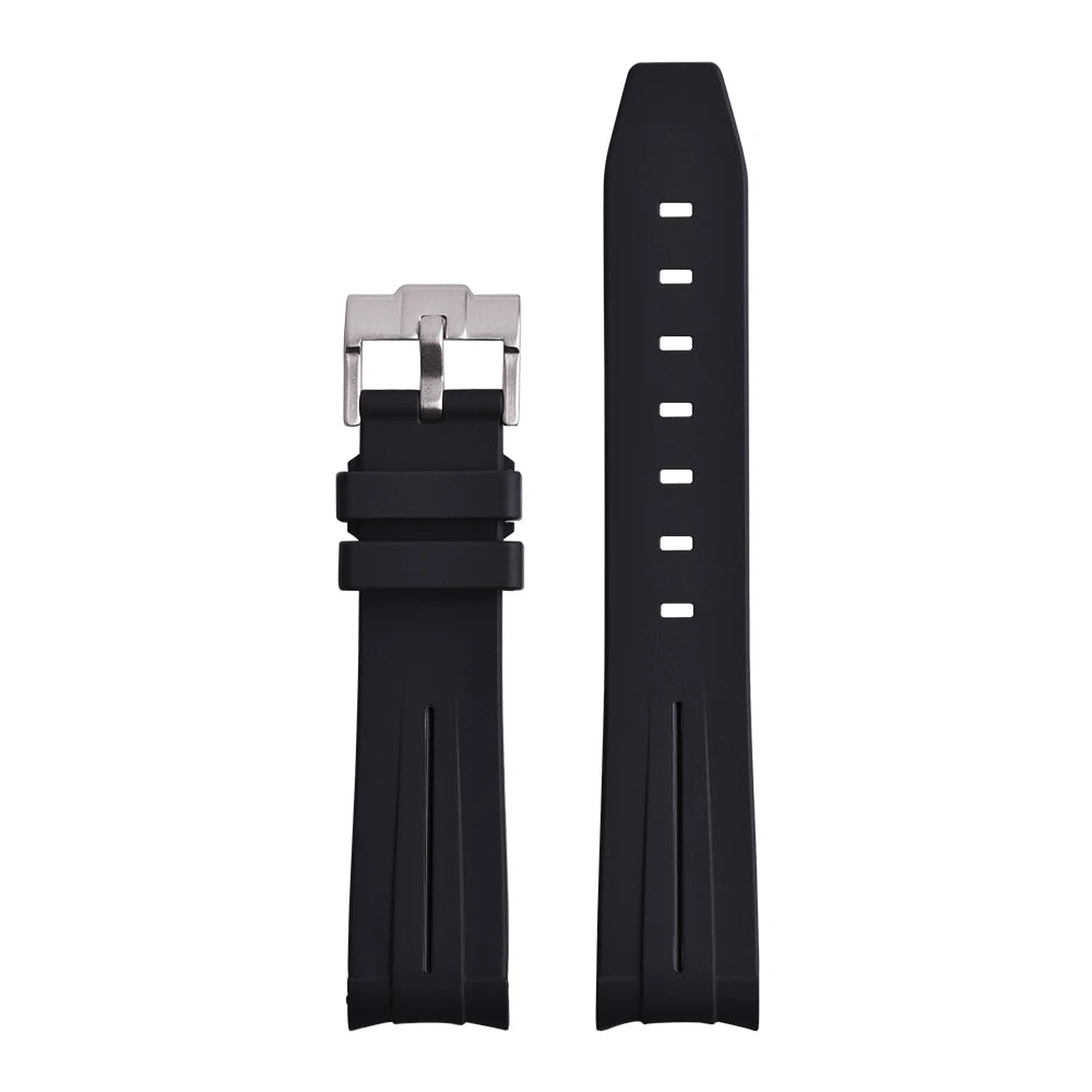 STAPELP Bracciale per orologio in gomma con estremità curva da 20 mm adatto per Omega X s-watch Joint Moon cinturini per orologi uomo donna Cinturino impermeabile