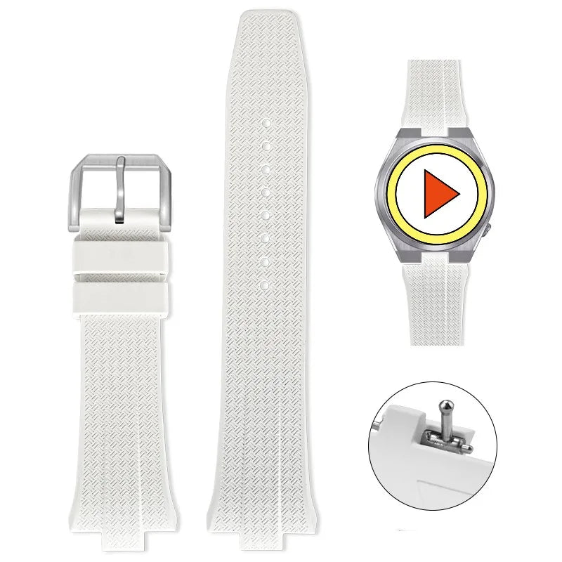 Advanced FKM Fluoro Rubber Watch Strap, 9mm, for Citizen TSUYOSA Collection NJ0150 NJ0151ME, Silicone Watch Bands for Men and Women