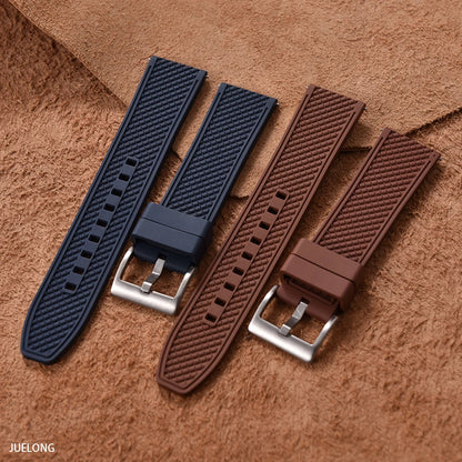 2025 NewFKM Bracelet de montre en caoutchouc 18 mm/20 mm/22 mm/24 mm |   Sangle de plongée à dégagement rapide, étanche, Anti-allergie, pour Seiko/Citizen/Garmin