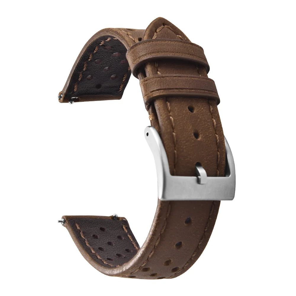 Universal Rally Leather Watch Strap - Quick Release