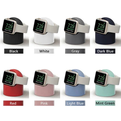 Supporto per caricabatterie Apple Watch Series Ultra/8/SE2/7/6/SE/4/3 49mm/45mm/44mm/42mm/41mm/40mm/38mm, Modalità Comodino in Silicone Resistente