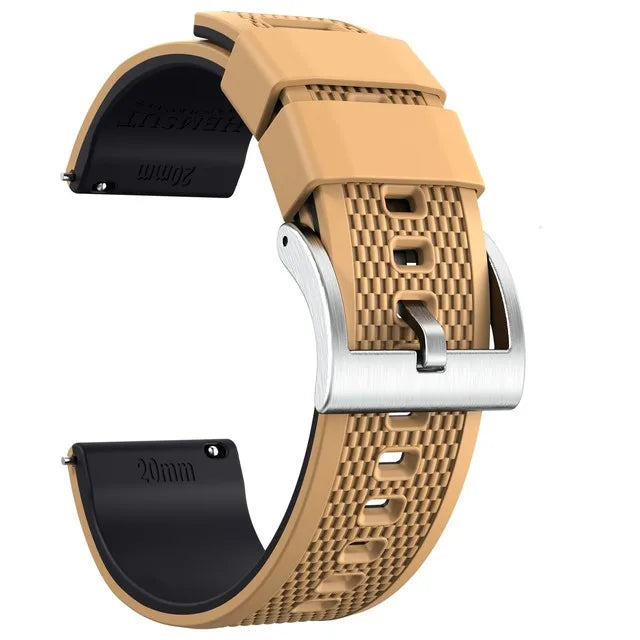 Hemsut Silicone Smart Watch Band, 18mm 20mm 22mm, Quick Release Rubber Watch Strap for Men and Women, Soft Replacement