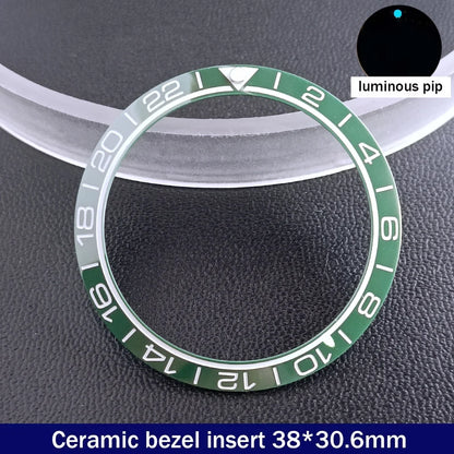 38mm x 30.6mm Sloped Ceramic Bezel GMT and Diving Watch Insert for 40mm Men's Watch Replacement Watch Bezel Inserts