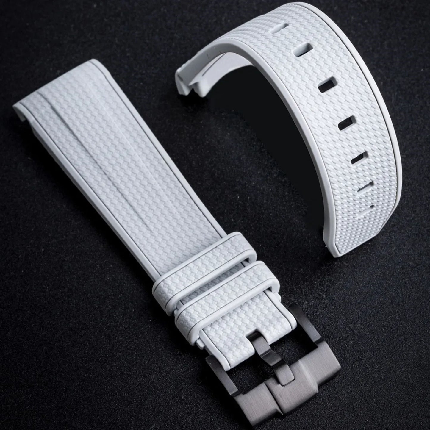 Bracelet de montre en caoutchouc et Silicone, 20mm, pour Omega X Swatch Joint MoonSwatch, pour Seamaster 300, pour hommes et femmes, extrémité incurvée