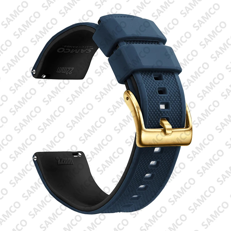 Bracelet de montre en Silicone de qualité supérieure, 18mm 20mm 22mm, à dégagement rapide, en caoutchouc, de remplacement