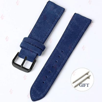 18mm 19mm 20mm 22mm Vintage daim peau de vache Bracelet de montre à la main Bracelet de montre gris marron vert Bracelet à dégagement rapide pour hommes femmes