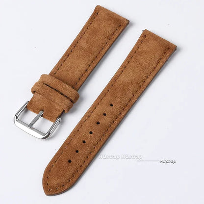 Bracelet de montre en cuir véritable suédé pour Seiko, Vintage, couture faite à la main, pour Rolex 18mm 19mm 20mm 22mm 24mm