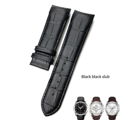 Bracelet de montre en cuir véritable à extrémité incurvée, 22mm 23mm 24mm, pour ceinture de montre Tissot 1853 COUTURIER T 035407 A T 035627 Outils de sangle pour hommes
