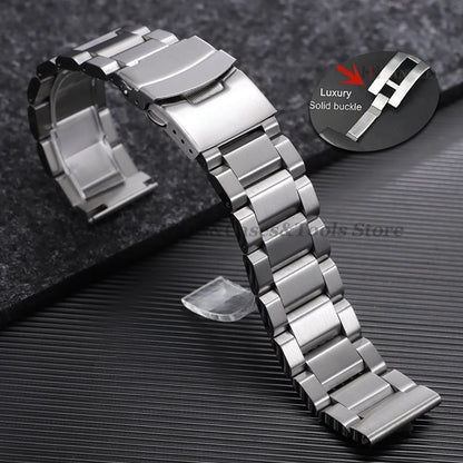 Solid 316L stainless steel watch bracelet, 18mm 20mm 22mm 24mm, for Seiko, Rolex, and Omega, luxury folding clasp bracelets