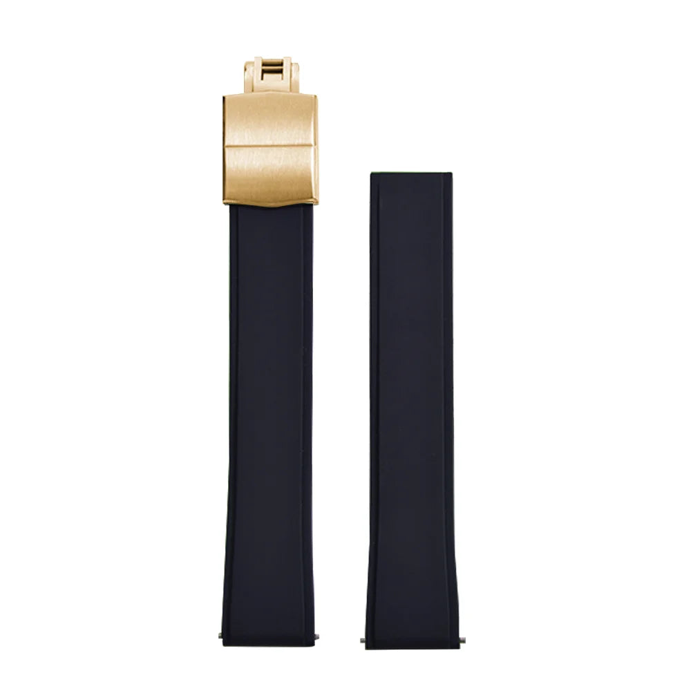 CTS – bracelets de montre FPM en caoutchouc fluoré, 19/20/21/22mm, boucle papillon à dégagement rapide, ceintures de plongée souples unisexes découpées à la taille