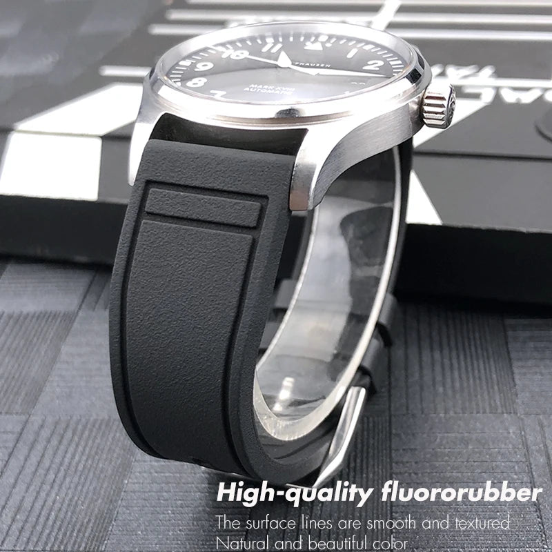 Cinturino per orologio in caucciù fluorurato naturale impermeabile di alta qualità per IWC Big Pilot's TOP GUN 20 mm 21 mm 22 mm FKM