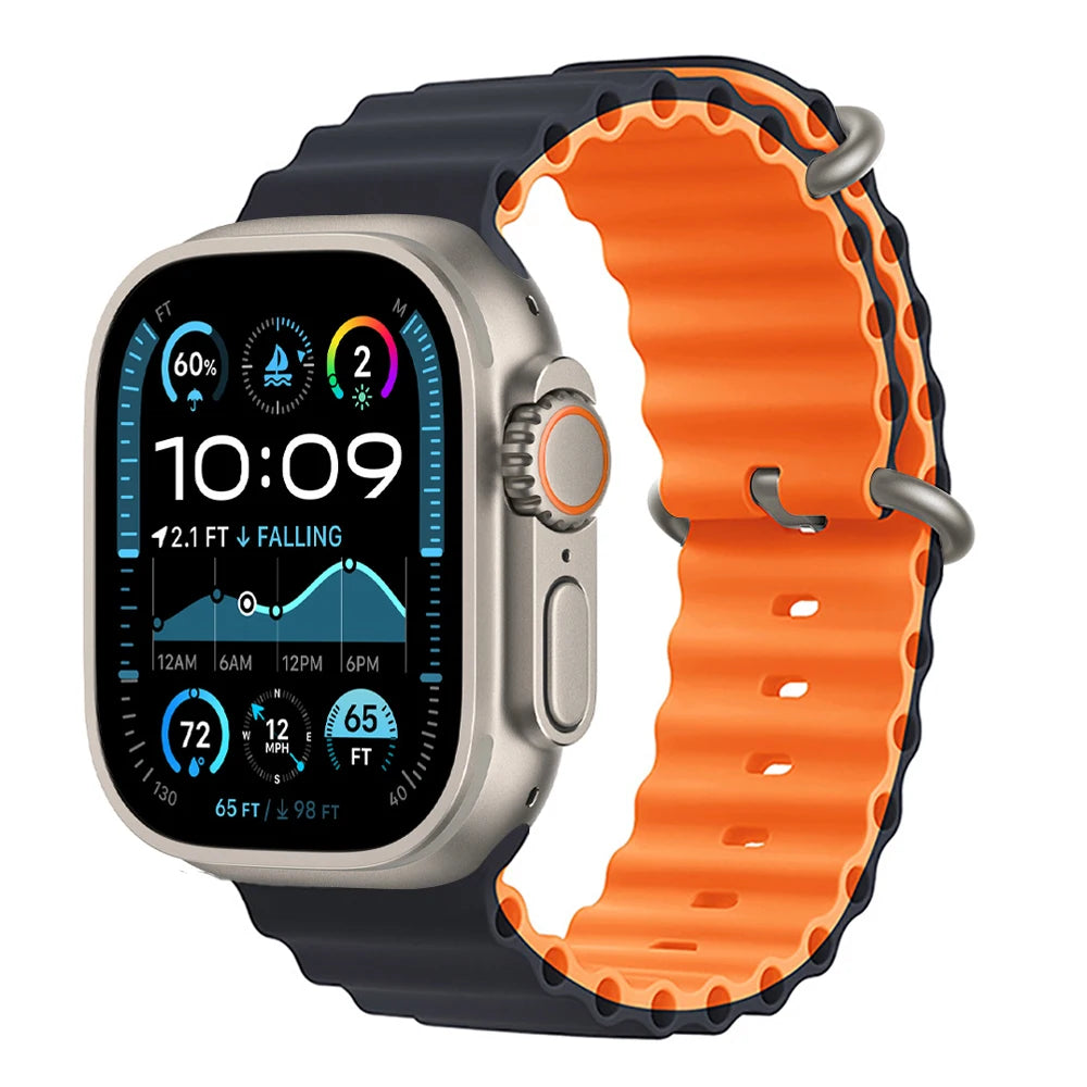 Bracelet Ocean pour Apple Watch Ultra 3 2, 49mm 46mm 44mm 40mm 45mm 41mm 42mm, Correa Bracelet iWatch Series 11 10 9 SE 8 7 6 5 4