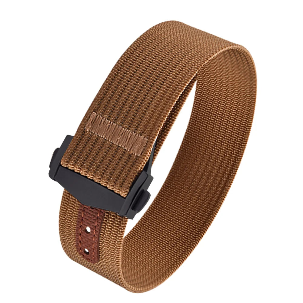 Canvas and Nylon Watch Strap, 18-20-22mm, for Omega X Swatch MoonSwatch for Seiko Men Women Sport, Waterproof, Folding Buckle
