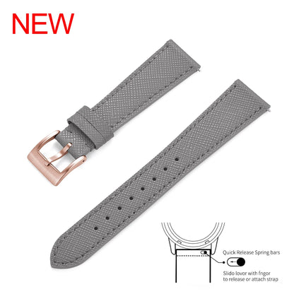 Bracelet de montre Durable en cuir cousu Vintage classique à dégagement rapide 18mm 19mm 20mm 21mm 22mm 23mm 24mm bracelet de montre en cuir Saffiano