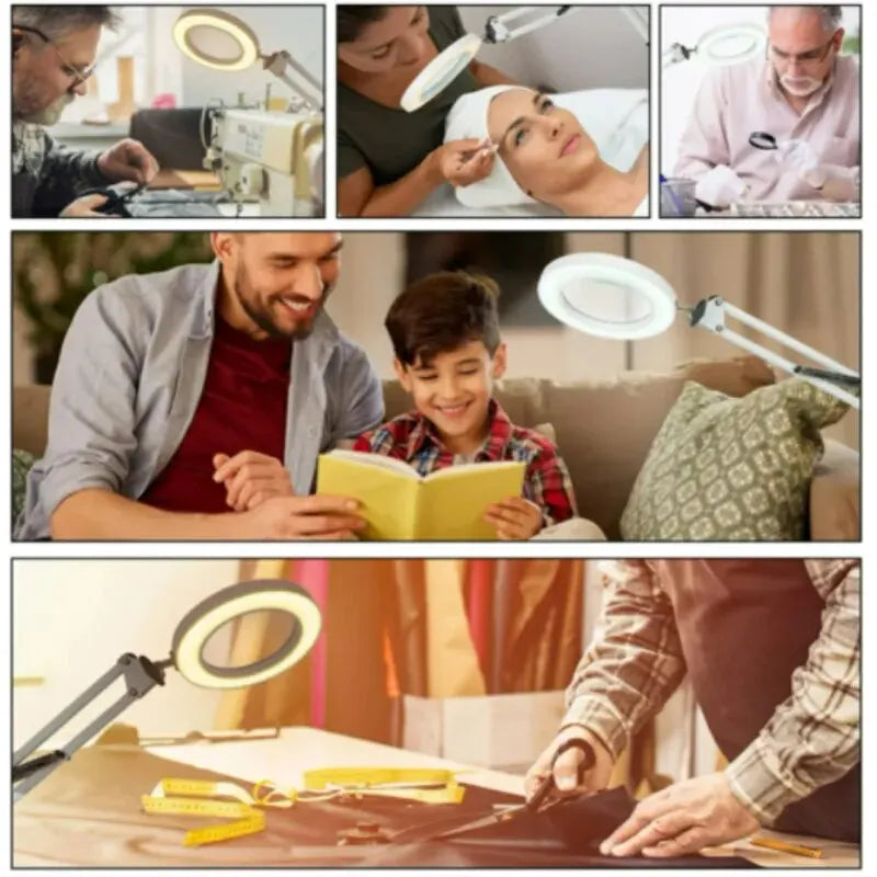 72 LED 8X/10X NEW Bright USB Magnifier 3 Colors LED Magnifier for Soldering Iron Repair/Table Lamp/Skincare Beauty