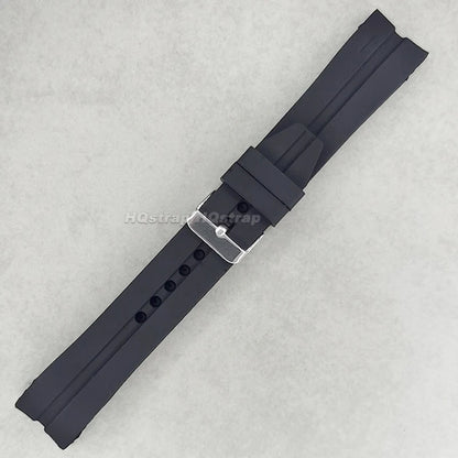 Curved end silicone watch band, 22mm 24mm 26mm, soft rubber dive watch band, waterproof, universal replacement strap