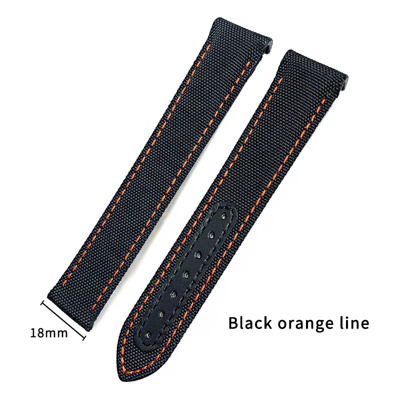 Bracelet de montre en tissu nylon de haute qualité avec base en cuir, adapté à Omega Seamaster Diver 300M AT150 Aqua Terra |   19 mm 20 mm 21 mm
