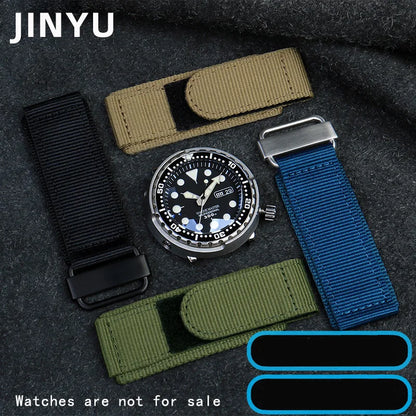 Nylon Watch Strap for Breitling Bell & Ross BR-01 BR-03 Men's Thickened Nylon Watchband Erria Hook Loop Fastening Woven Belt 22mm 24